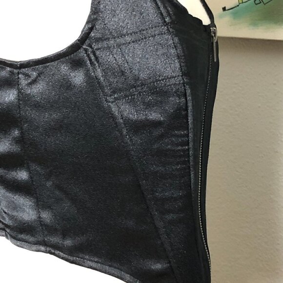Future Collective Kahlana Barfield Black Zip Satin Bustier - NWT's Whimsigoth - Picture 7 of 11